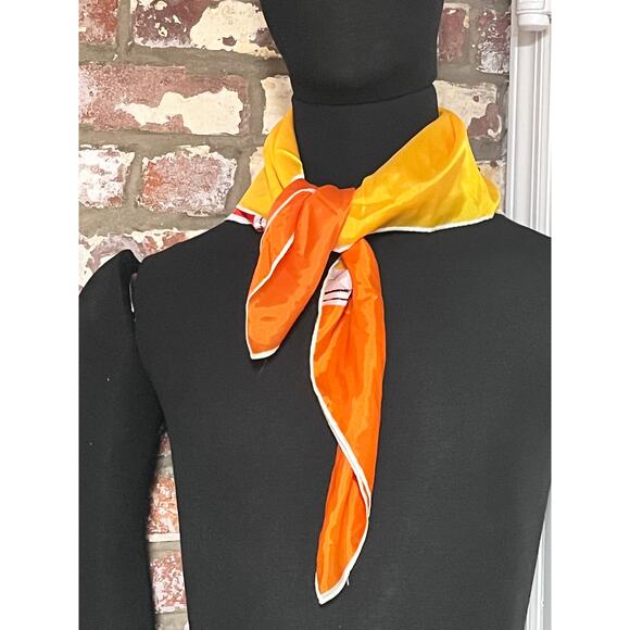 Vintage Vera Neumann Scarf - Signed - Red Orange Yellow Abstract - 27" - Picture 6 of 7